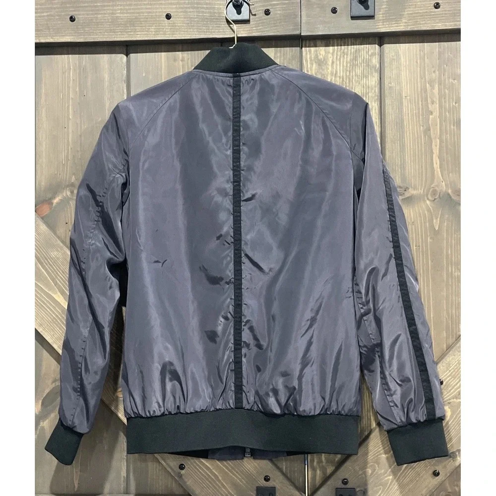Michael Michael Kors Woman's Bomber Jacket Wind‎ Gray Black Size S